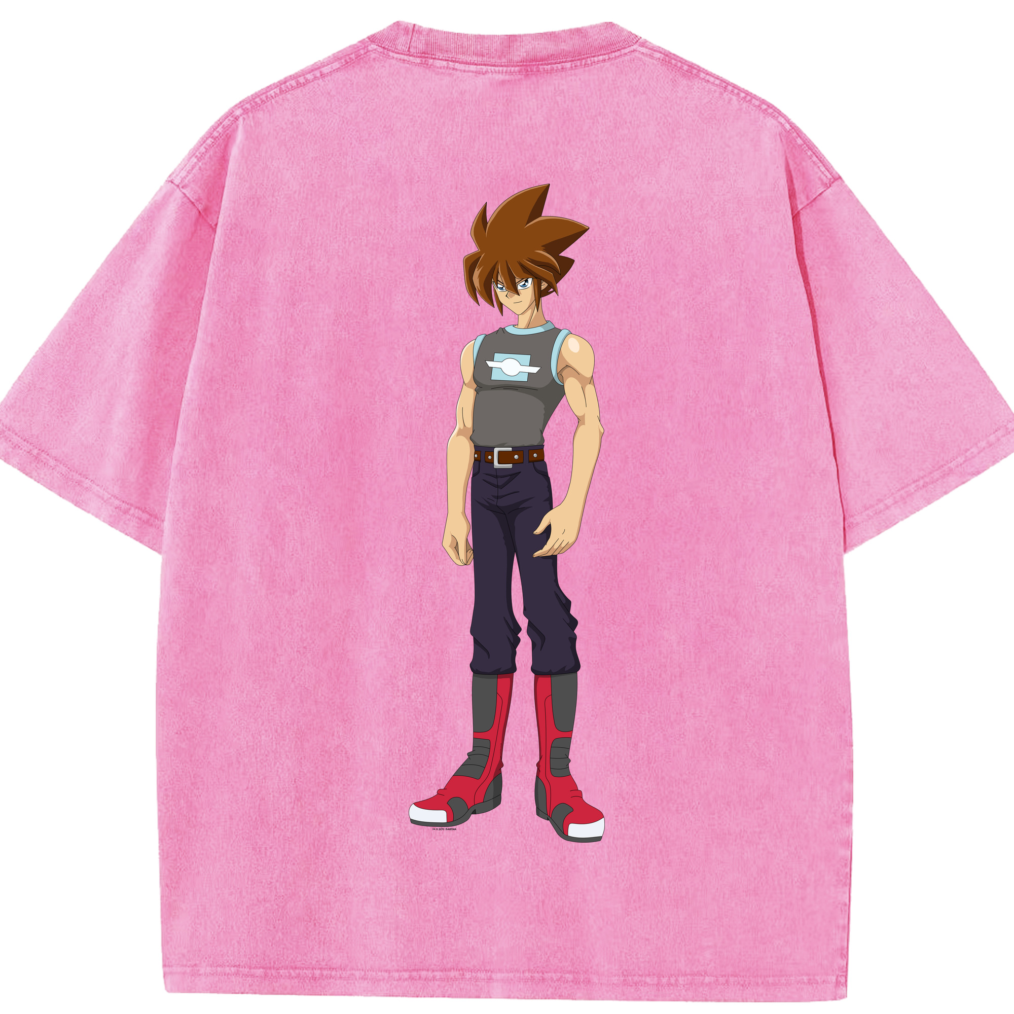 （画像用） 遊☆戯☆王 Yu-Gi-Oh! 綿100% ヴィンテージ風 半袖Tシャツ（背面プリント）